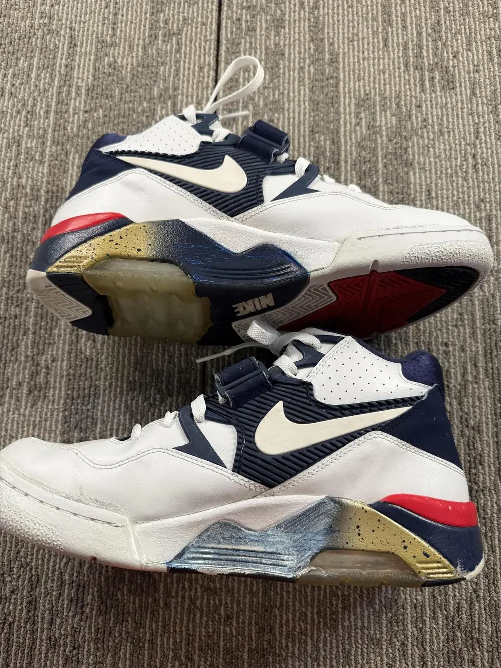 Nike Air Force 180 Mid Olympic Basketball Shoes Mens Size 9.5 White 310095-100